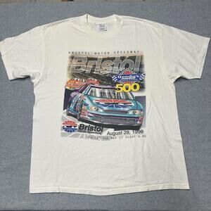 Vintage 1999 Nascar Chase Shirt Mens XL Bristol Motor Speedway 500 White